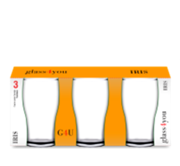 CONJ.DE COPOS CERVEJA IRIS 285ML C/3P&Ccedil;S A86741